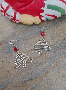 Festive Celtic Style Christmas Tree Earrings