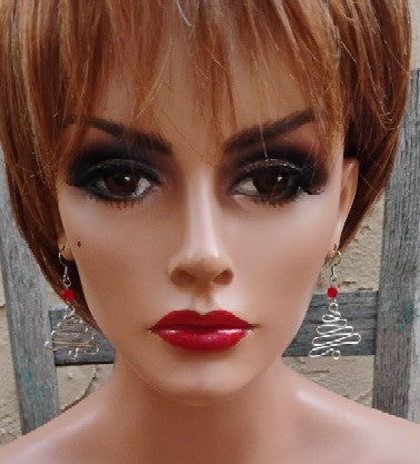 Festive Celtic Style Christmas Tree Earrings