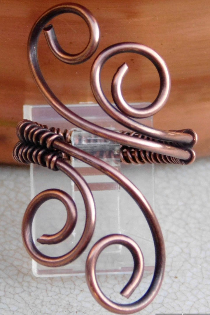 Copper Swirly Adjustable Ring