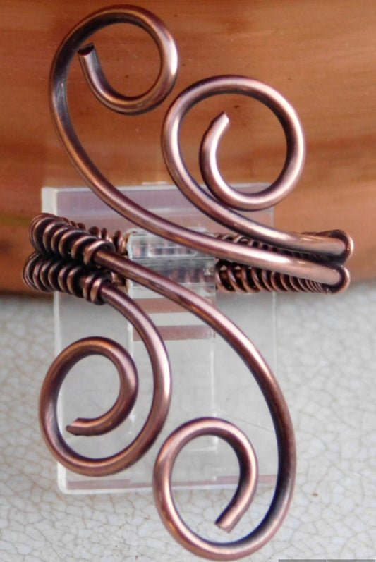 Copper Swirly Adjustable Ring