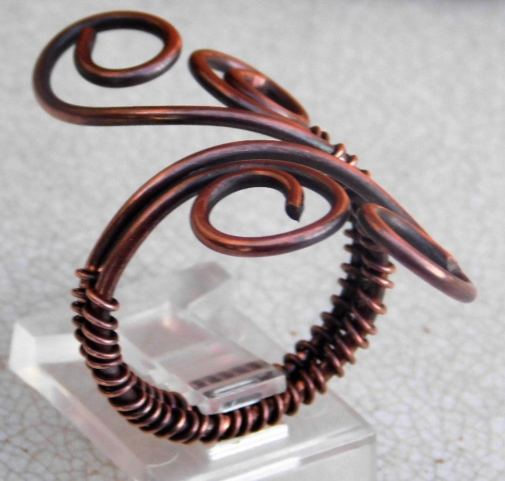 Copper Swirly Adjustable Ring