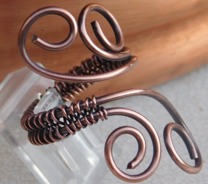 Copper Swirly Adjustable Ring