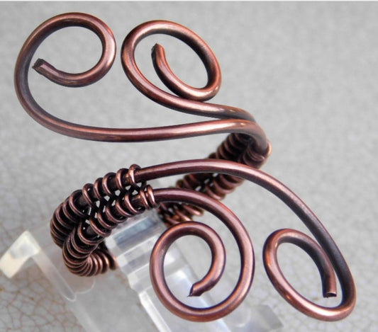 Copper Swirly Adjustable Ring